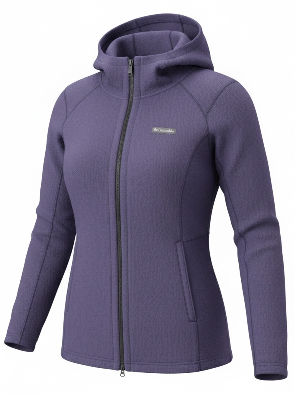 Columbia Women’s  Full-Zip Fleece Jacket with Hood. Size large. Grape colour